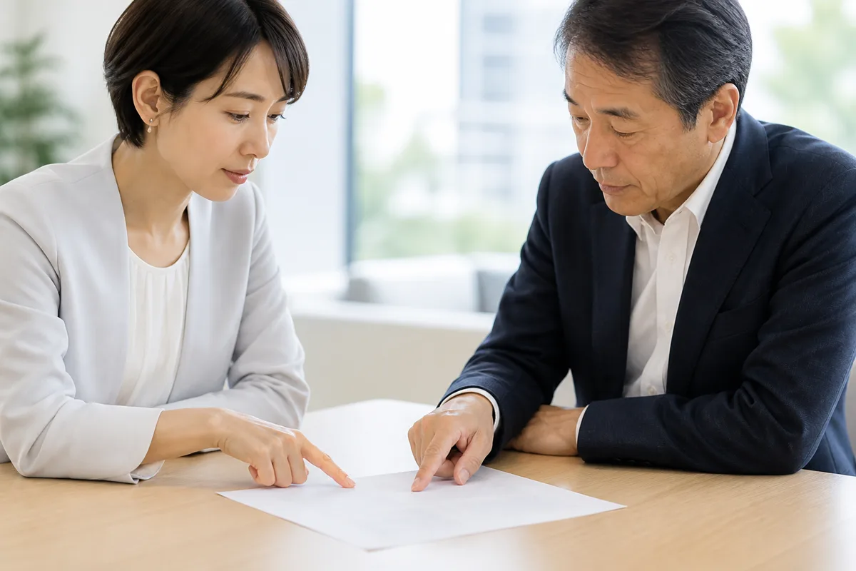 訳文を2名で突き合わせて確認するダブルチェックの様子